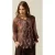 Oltre Fantasy Blouse With Ruffles Brown