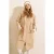 Gestrikte Lange Trenchcoat met Capuchon en Touwsluiting in de Taille