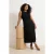 Trendyol Curve Dames Zwart Effen Midi Mouwloos Casual A-lijn Grote maten Jurk