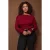 Trendyol Curve Dames Bordeaux Effen Lang Getailleerd Grote maten Blouses