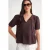 Gestructureerde Mousseline Crew Neck Blouse met Binding Detail