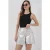 Hoge Taille Metallic Fabric Mini Skorts met Knopen Sluiting