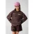 Shoeby oversized gestreepte sweater met backprint – bruin/roze/offwhite