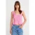 Gestructureerde Katoen-modal Crop Cami Blouse