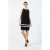 Zwarte mouwloze jurk met wit streepdetail