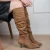 POSH by Poelman Anita suèdelook laarzen met hak – cognac