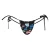 Puma Dames Tanga Graphic Print Bikinibroek met Zijden Veters (Zwart/Multikleur)