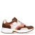 Manfield chunky leren sneakers bruin/roze/beige