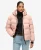Sportieve Puffer Jas met Capuchon Pink