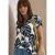 Blouse met gespleten hals en printmix