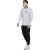 SikSilk Heren-T-shirt met nauwsluitende pasvorm, lange mouwen en geborduurd logo (Wit)