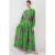 Geprinte V-hals Maxi-jurk met knoopsluiting