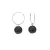 Créoles bol wit kristal zwart 10 mm zilver 925 – puur kristal