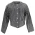 Chanel Gestreepte Button-Down Denim Jacket in Zwarte Katoen