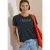 Cecil Dames Shirt met ronde hals en glitteropdruk in Groen