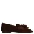 Manfield suède loafers met franjes – donkerbruin