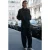 Mango straight leg broek met krijtstreep – grijs