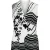Mouwloze top in wikkelstijl met zwart-witte bloemenprint in golfpatroon.