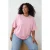 Trendyol Curve Dames Roze Geborduurd Kort Relaxed fit Grote maten T-shirts