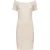 Crème Beige Off-Shoulder Nauwsluitende Jurk