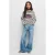 Mango Kids high wide leg jeans met strass-steentjes – blauw