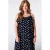 MS Mode maxi jurk Plus Size met ruches en stippen – blauw