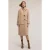 Motivi Double-breasted Coat With Scarf Pattern Beige