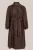 WE Fashion – Dames midi jurk met structuur – Curve – Regular fit – Donkerbruin – Viscose – Plus Size