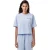 Lacoste Crop-T-shirt met ronde hals en logo voor dames (Blauw)