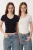 Basic V-Hals Katoenmengsel T-shirt