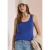 Cecil Dames Basic top met ronde hals gemaakt van katoen in Blauw