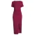 Ruby midi jurk met plooien detail wijnrood