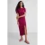 Ruby midi jurk met plooien detail wijnrood