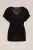 WE Fashion – Dames T-shirt met opengewerkte structuur – Regular fit – Zwart –