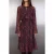 TRENDYOLMİLLA Dames Bordeaux Abstract Midi Lang Casual Skater Jurken