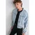 Dames Gecropte Denim Jacket Met HemdCol