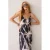 Summum viscose midi jurk met print – donkerblauw