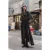 Mikuta The Black Long Ruffle Dress