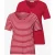 Street One Dames Shirt met ronde V-hals in een pak van 2 in Rood