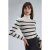 Getailleerde Gestreepte Ribbels Turtleneck Trui