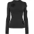 Off White Dames-top met uitsnijdingen en lange mouwen, model ‘Meteor’ (Zwart)
