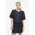 VILA denim gebloemde blouse dark blue denim