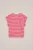 WE Fashion – Meisjes top met streep – Regular fit – Felroze – Katoen –
