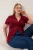 Trendyol Curve Dames Bordeaux Effen Kort Getailleerd Grote maten Blouses