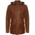 Leren trenchcoat met meerdere zakken en capuchon