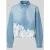 MORE & MORE Regular fit blouse in denimlook met kanten inzet