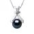 Diamond Pendant 0.010 Cts Gekweekte Pearl Zoetwater 6-7mm White Gold Black