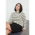 Trendyol Curve Dames Beige Gestreept Lang Regular fit Grote maten Sweatshirts