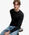 Waffle Henley Top met Lange Mouwen Blue