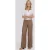5 Pocket Wijde Pantalon In Stretch Linnen Met Super Hoge Taille